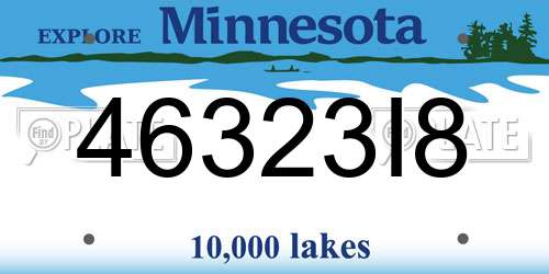 46323I8 Minnesota License Plate