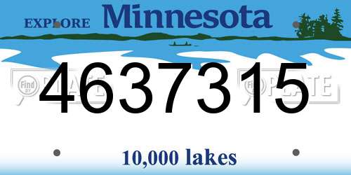 4637315 Minnesota License Plate