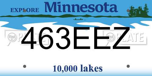 463EEZ Minnesota License Plate