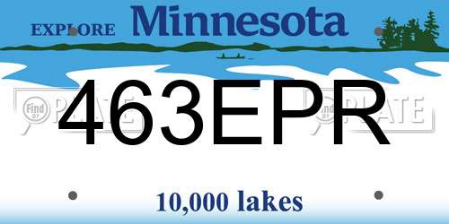 463EPR Minnesota License Plate