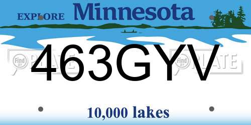 463GYV Minnesota License Plate