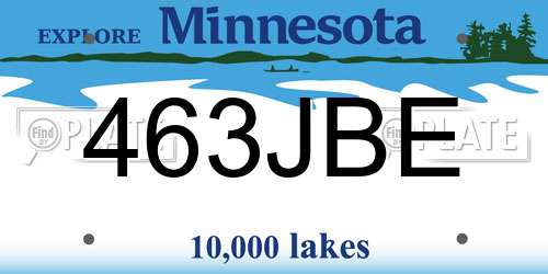 463JBE Minnesota License Plate