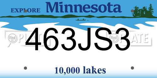 463JS3 Minnesota License Plate