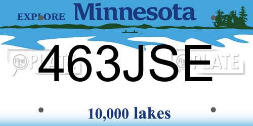 463JSE Minnesota License Plate