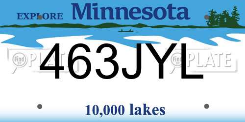 463JYL Minnesota License Plate