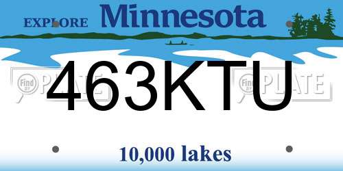 463KTU Minnesota License Plate