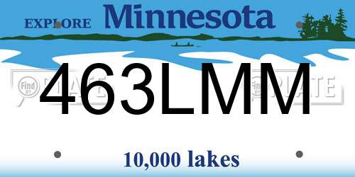 463LMM Minnesota License Plate