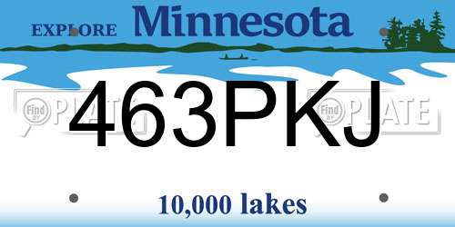 463PKJ Minnesota License Plate