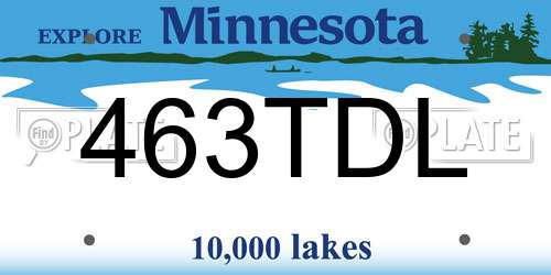 463TDL Minnesota License Plate