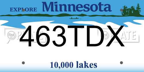 463TDX Minnesota License Plate