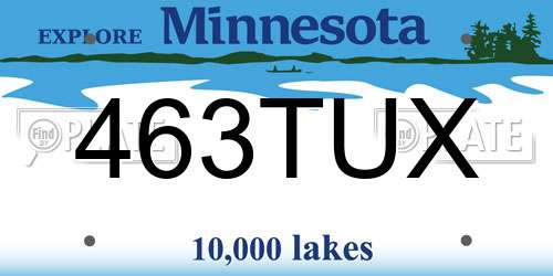 463TUX Minnesota License Plate