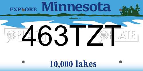 463TZT Minnesota License Plate