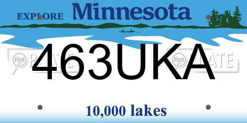 463UKA Minnesota License Plate
