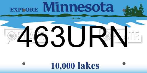 463URN Minnesota License Plate