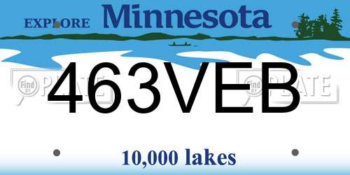 463VEB Minnesota License Plate