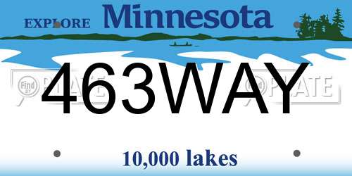 463WAY Minnesota License Plate