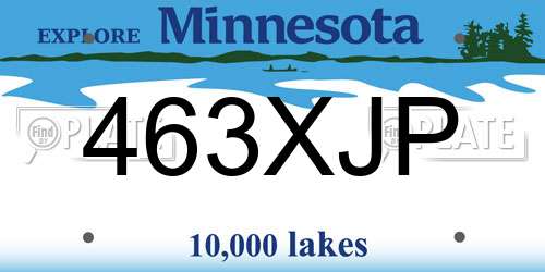463XJP Minnesota License Plate
