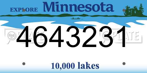 4643231 Minnesota License Plate