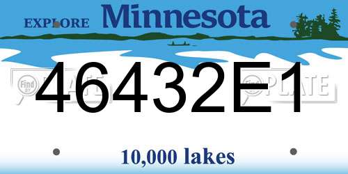 46432E1 Minnesota License Plate