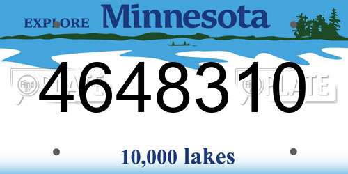 4648310 Minnesota License Plate