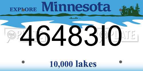 46483I0 Minnesota License Plate