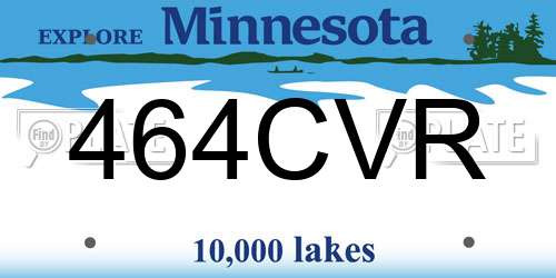 464CVR Minnesota License Plate