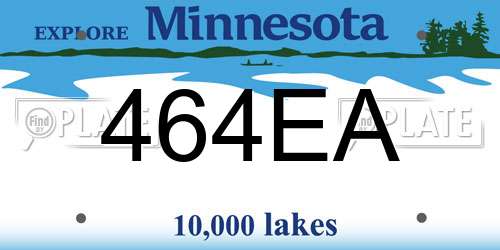 464EA Minnesota License Plate
