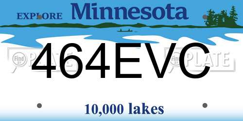 464EVC Minnesota License Plate