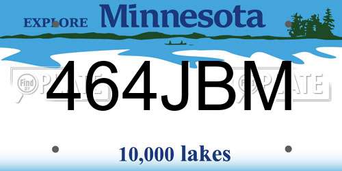 464JBM Minnesota License Plate