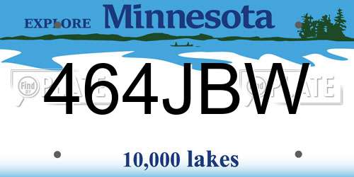 464JBW Minnesota License Plate