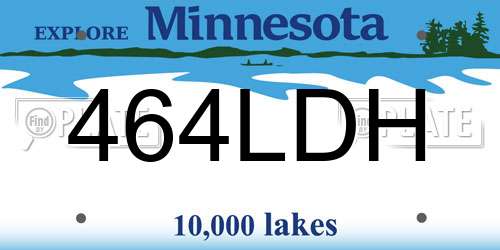 464LDH Minnesota License Plate