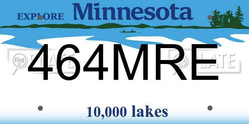 464MRE Minnesota License Plate