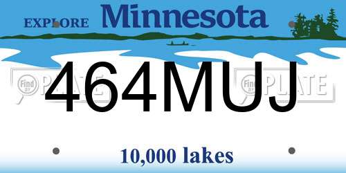464MUJ Minnesota License Plate
