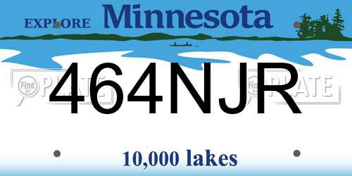 464NJR Minnesota License Plate