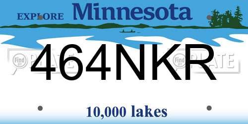 464NKR Minnesota License Plate
