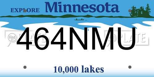 464NMU Minnesota License Plate