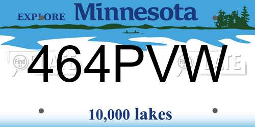 464PVW Minnesota License Plate