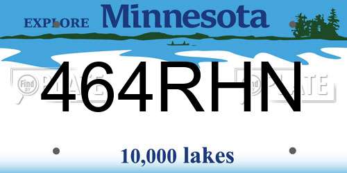 464RHN Minnesota License Plate
