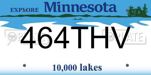 464THV Minnesota License Plate