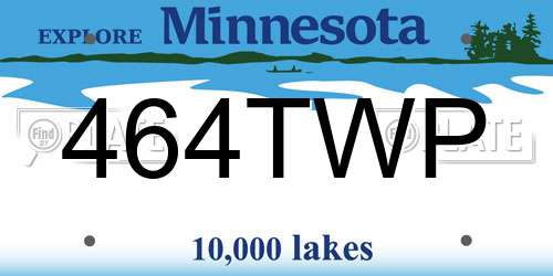 464TWP Minnesota License Plate