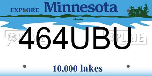 464UBU Minnesota License Plate