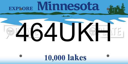 464UKH Minnesota License Plate