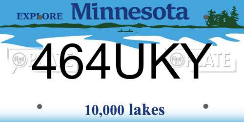 464UKY Minnesota License Plate