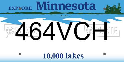 464VCH Minnesota License Plate