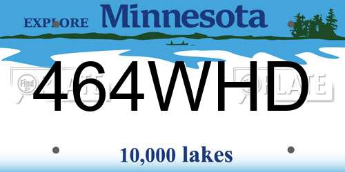 464WHD Minnesota License Plate