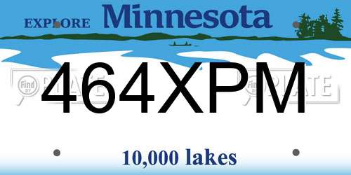 464XPM Minnesota License Plate