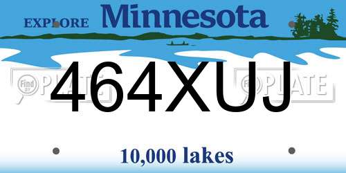 464XUJ Minnesota License Plate
