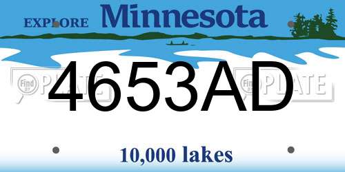4653AD Minnesota License Plate