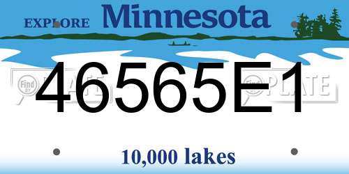 46565E1 Minnesota License Plate