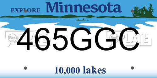 465GGC Minnesota License Plate